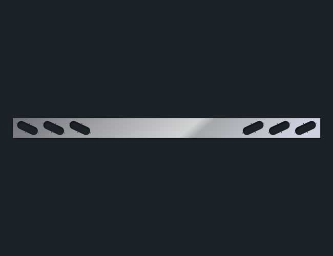 6" REAR LIGHT BAR W/6-OVAL LIGHT HOLES