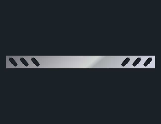 8" REAR LIGHT BAR W/6-OVAL LIGHT HOLES