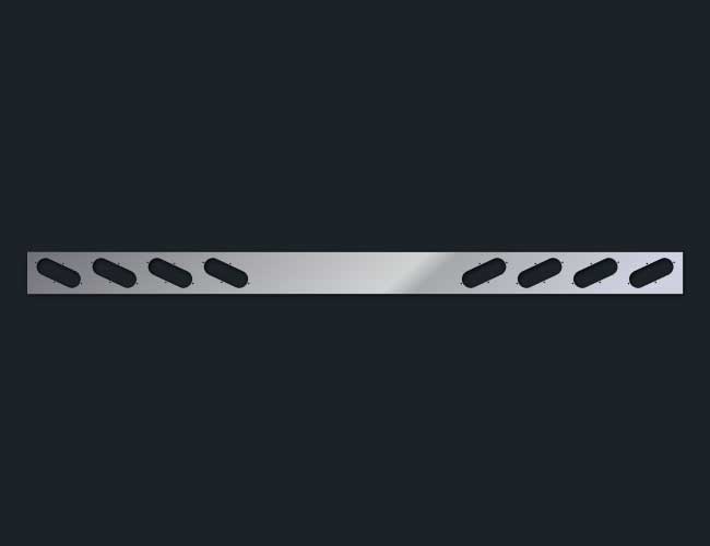 6" REAR LIGHT BAR W/8-OVAL LIGHT HOLES