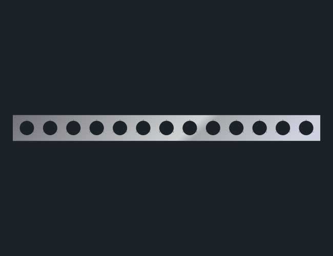 8" REAR LIGHT BAR W/13-4" LIGHT HOLES