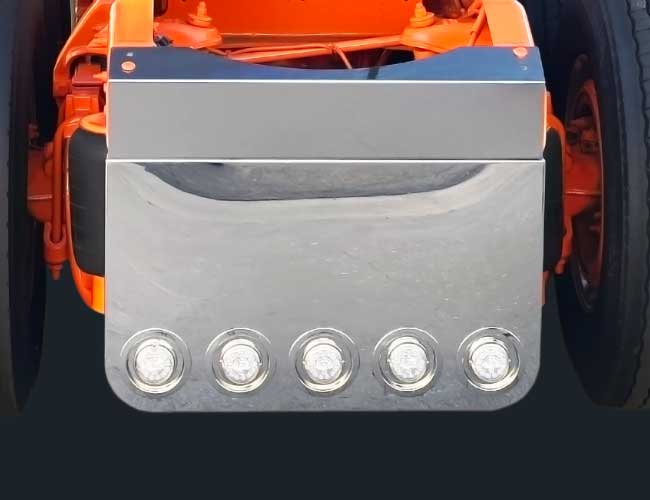 34"x18" ROUNDED CORNER REAR PANEL W/5-4" ROUND LIGHT HOLES