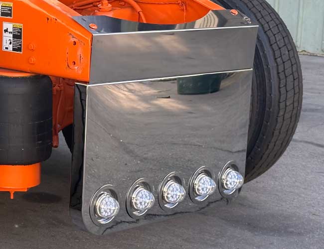 34"x18" ROUNDED CORNER REAR PANEL W/5-4" ROUND LIGHT HOLES