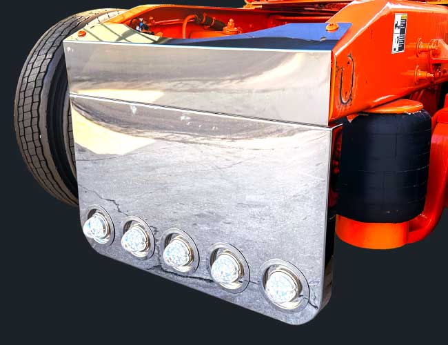 34"x18" ROUNDED CORNER REAR PANEL W/5-4" ROUND LIGHT HOLES