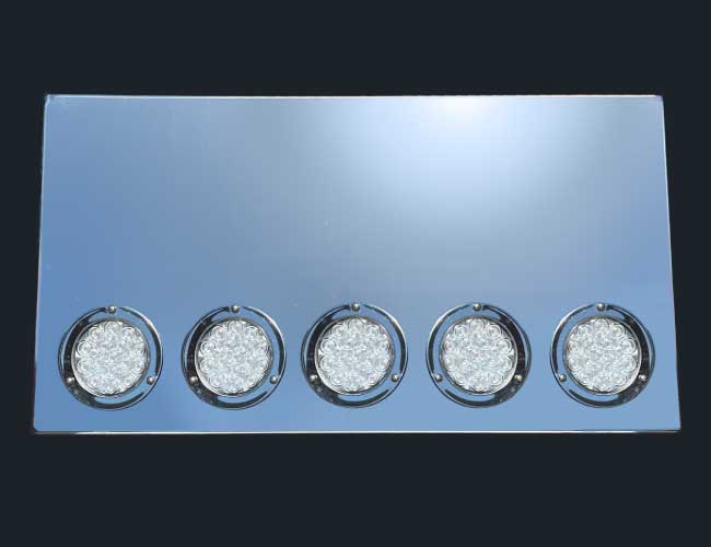 34"x18" SQUARED REAR PANEL W/5-4" ROUND LIGHT HOLES