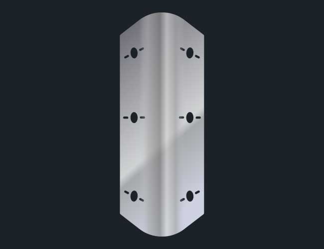 12" ROUNDED FILTER PANEL W/3-WATERMELON LIGHT HOLES PER SIDE