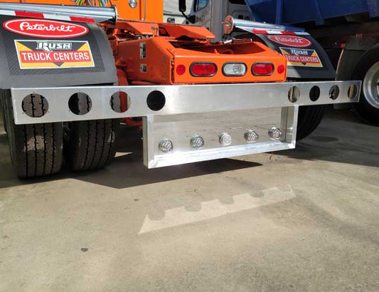 45" SUNKEN STAINLESS PANEL & ALUMINUM REAR T-BAR W/8-4" ROUND & 5-WATERMELON LIGHT HOLES