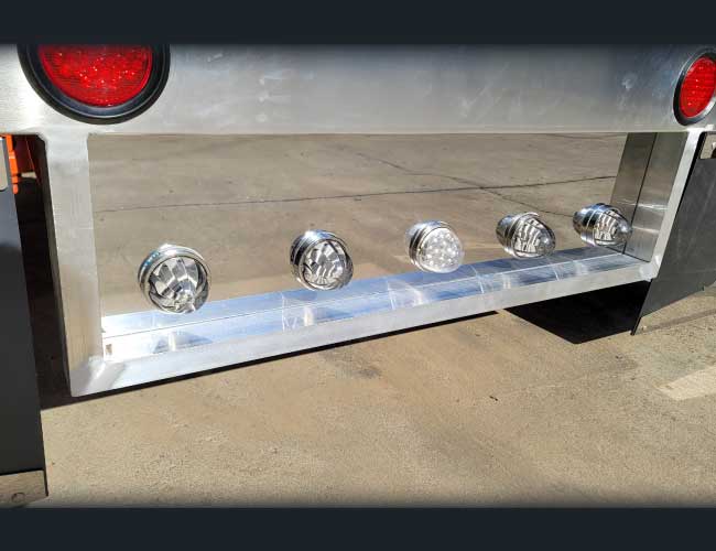 45" SUNKEN STAINLESS PANEL & ALUMINUM REAR T-BAR W/8-4" ROUND & 5-WATERMELON LIGHT HOLES