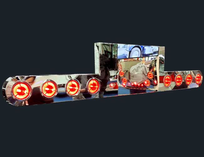34" PANEL REVERSE REAR ROUNDED END T-BAR W/8-4" ROUND LIGHT HOLES