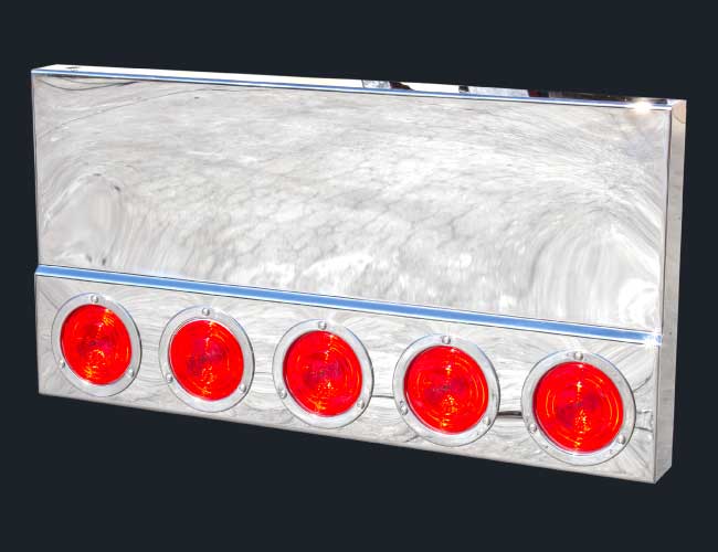 34"x20" TONKA REAR PANEL W/5-4" ROUND LIGHT HOLES