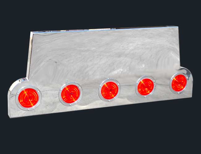 34"x18" HAMMERHEAD REAR PANEL W/5-4" ROUND LIGHT HOLES