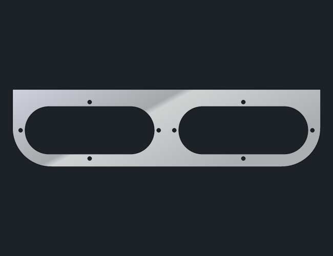 STAINLESS STEEL L-BRACKET W/2-OVAL LIGHT HOLE