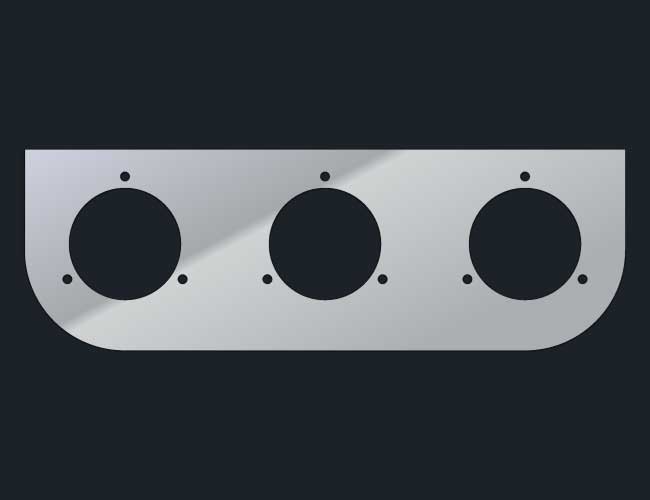 STAINLESS STEEL L-BRACKET W/3-2" ROUND LIGHT HOLE