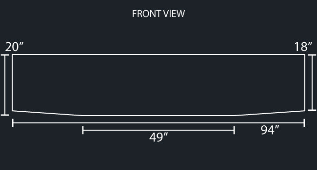 20"x18" TAPERED UNIVERSAL AMERICAN EAGLE SQUARE BLIND MOUNT LONG FENDER BUMPER