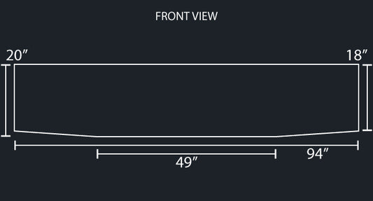 20"x18" TAPERED UNIVERSAL AMERICAN EAGLE SQUARE BLIND MOUNT LONG FENDER BUMPER