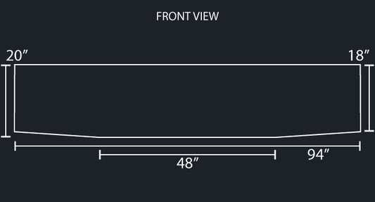 20"x18" TAPERED UNIVERSAL AMERICAN EAGLE SQUARE BLIND MOUNT SHORT FENDER BUMPER