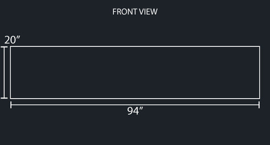 20" FULL ROLLED END STANDARD LONG FENDER BUMPER W/TOW HOLES