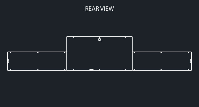 45" PANEL TONKA REAR T-BAR W/8-6-1/2" & 4-12" SLOTTED & 25-3/4" LIGHT HOLES