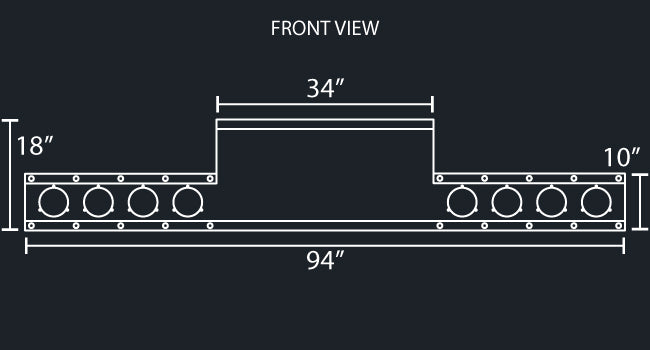 45" PANEL TONKA REAR T-BAR W/8-6-1/2" & 4-12" SLOTTED & 25-3/4" LIGHT HOLES