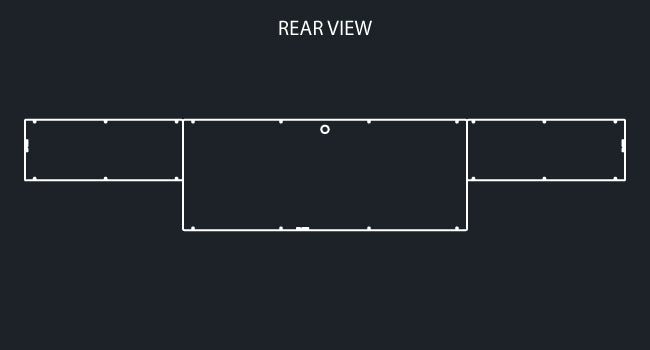 45" PANEL TONKA REAR T-BAR W/8-4" ROUND & 25-3/4" LIGHT HOLES