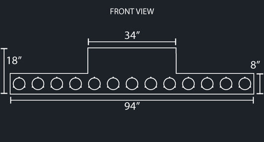 34" PANEL REVERSE REAR T-BAR W/13-4" ROUND LIGHT HOLES
