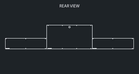 34" PANEL REVERSE REAR T-BAR W/12-4" ROUND LIGHT HOLES
