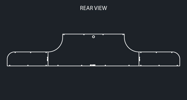 34" PANEL RAZORED REVERSE REAR T-BAR W/8-4" ROUND LIGHT HOLES