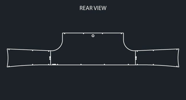 34" PANEL MALTESE REAR T-BAR W/8-4" ROUND LIGHT HOLES