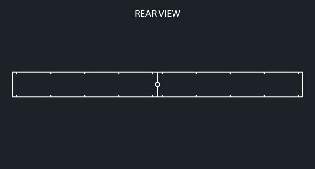 8" REAR LIGHT BAR W/6-OVAL LIGHT HOLES