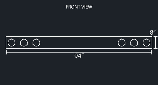8" REAR LIGHT BAR W/6-4" LIGHT HOLES
