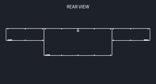 45" PANEL REAR T-BAR W/10-ANGLED OVAL & 7-2" ROUND LIGHT HOLES