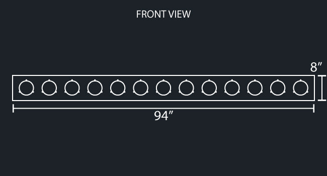 8" REAR LIGHT BAR W/13-4" LIGHT HOLES
