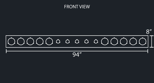 8" REAR LIGHT BAR W/10-4" & 5-2" ROUND LIGHT HOLES