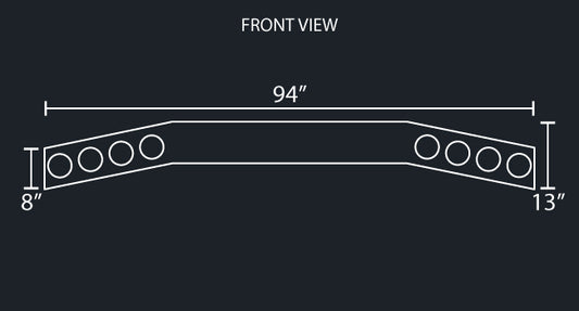 8" CONTAINER REAR LIGHT BAR W/8-4" LIGHT HOLES