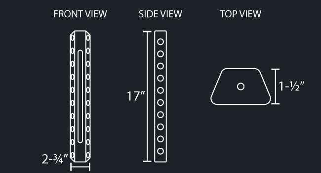 17" FILTER LIGHT PANEL W/10-3/4" LIGHT HOLES PER SIDE & 1-12" LIGHT SLOT HOLE
