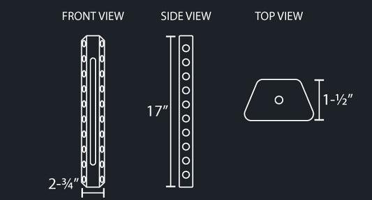 17" FILTER LIGHT PANEL W/10-3/4" LIGHT HOLES PER SIDE & 1-12" LIGHT SLOT HOLE