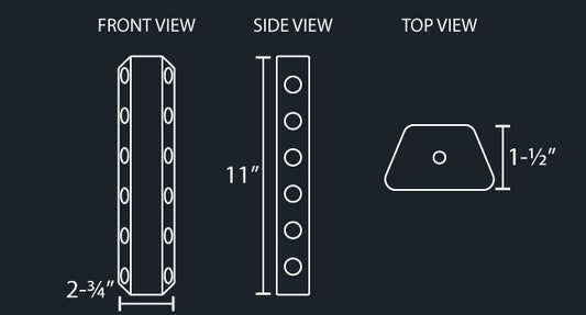 11" FILTER LIGHT PANEL W/6-3/4" LIGHT HOLES PER SIDE