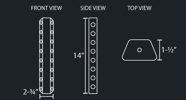14" FILTER LIGHT PANEL W/8-3/4" LIGHT HOLES PER SIDE