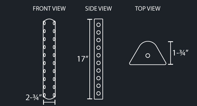 17" ROUNDED FILTER PANEL W/10-3/4" LIGHT HOLES PER SIDE