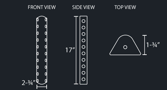 17" ROUNDED FILTER PANEL W/10-3/4" LIGHT HOLES PER SIDE