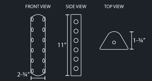 11" ROUNDED FILTER PANEL W/6-3/4" LIGHT HOLES PER SIDE