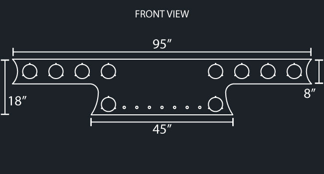 45" PANEL JAGGED EDGED REAR T-BAR W/10-4" ROUND & 7-3/4" LIGHT HOLES