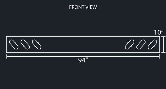 10" REAR LIGHT BAR W/6-OVAL LIGHT HOLES