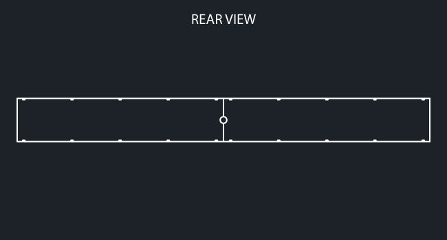 10" REAR LIGHT BAR W/6-4" ROUND LIGHT HOLES