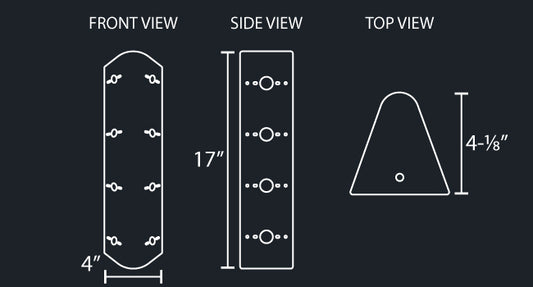 17" ROUNDED FILTER PANEL W/4-WATERMELON LIGHT HOLES PER SIDE