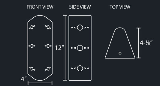 12" ROUNDED FILTER PANEL W/3-WATERMELON LIGHT HOLES PER SIDE