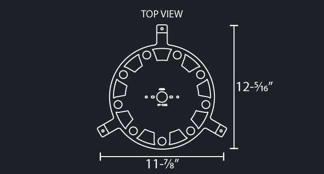 15" DONALDSON FILTER TOP SCREEN LIGHT BRACKETS W/1-WATERMELON & 9-3/4" LIGHT HOLES EACH SIDE