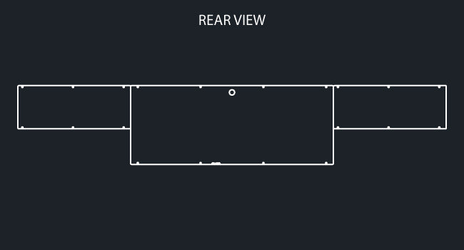 45" PANEL TONKA REAR T-BAR W/8-4" ROUND LIGHT HOLES