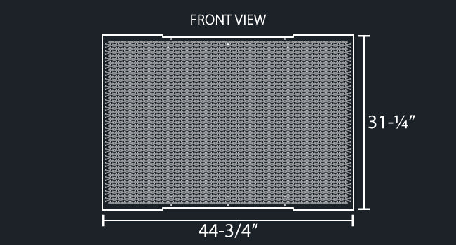CORONADO SQUARE HEADLIGHT - 14 GAUGE FL PUNCH GRILL MESH INSERT