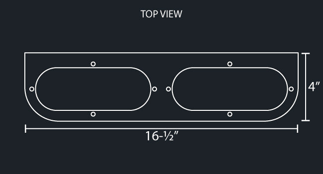 STAINLESS STEEL L-BRACKET W/2-OVAL LIGHT HOLE