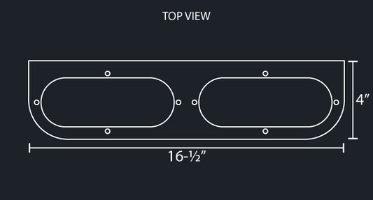 STAINLESS STEEL L-BRACKET W/2-OVAL LIGHT HOLE